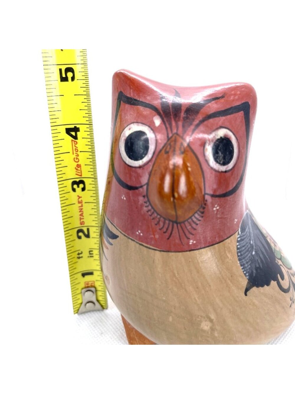 Tonala Owl Mexico Folk Art Pottery Bird Hand Painted Figurine Sculpture Vintage - Picture 10 of 12